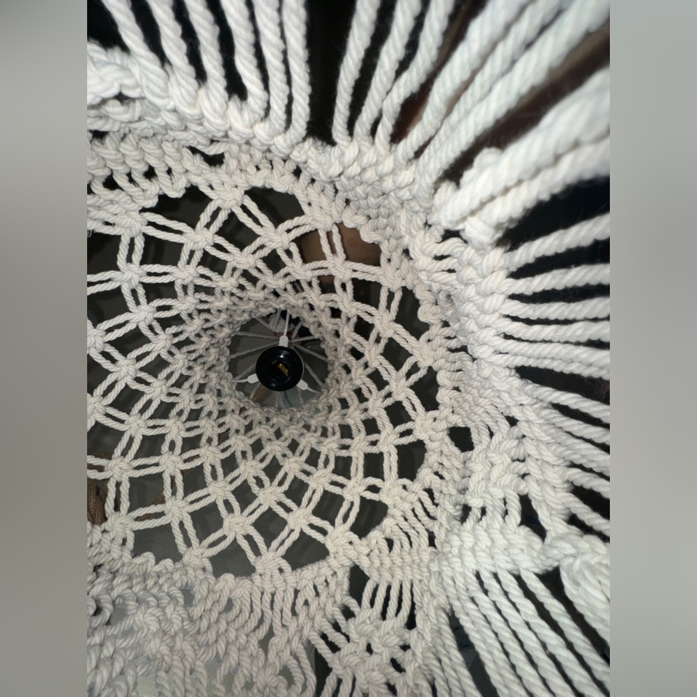 BOHO Hand- crafted Hanging Rope Light Shade (light Bulb Not Included) - Picture 5 of 5